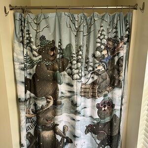 Winter theme shower curtain